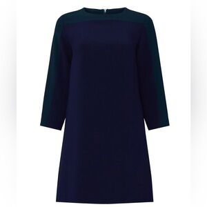 Of Mercer - navy and dark green long sleeve dress - size 10
